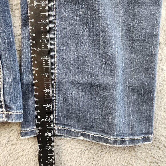 Silver Jeans Suki Bootcut Low Rise Stretch Blue Jeans Women's 28x30 Flap Pockets - Picture 9 of 12
